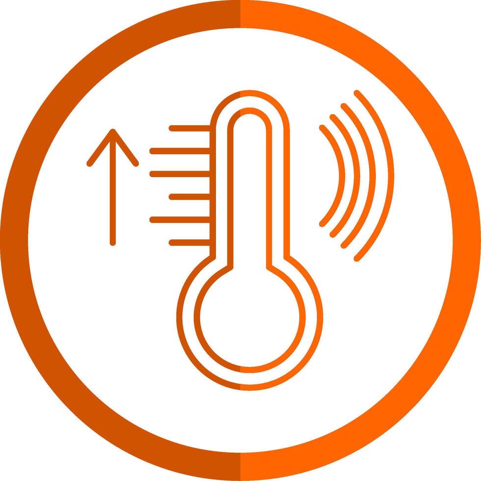 inteligente temperatura linha laranja círculo ícone vetor