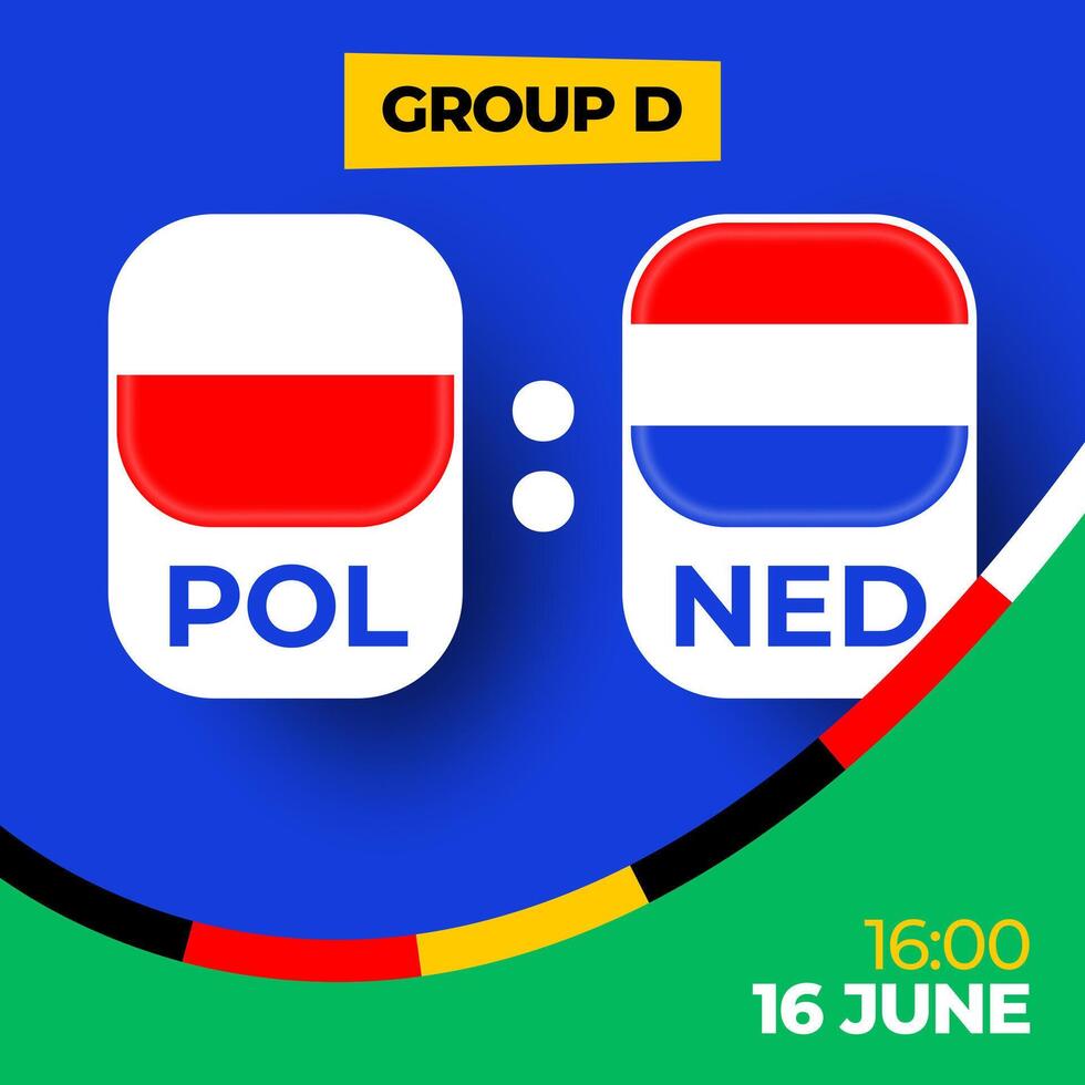 Polônia vs Países Baixos futebol 2024 Combine contra. 2024 grupo etapa campeonato Combine versus equipes introdução esporte fundo, campeonato concorrência vetor