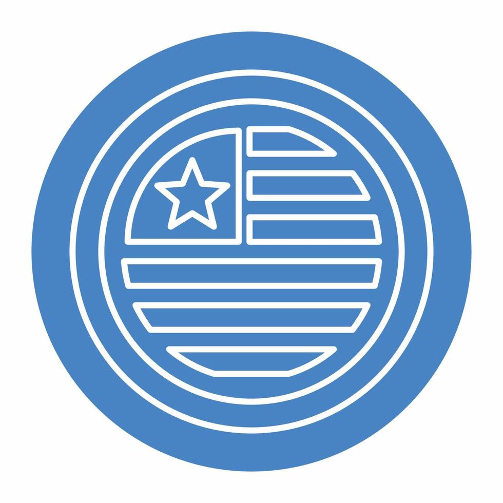 bandeira dos EUA no ícone redondo blue.eps vetor