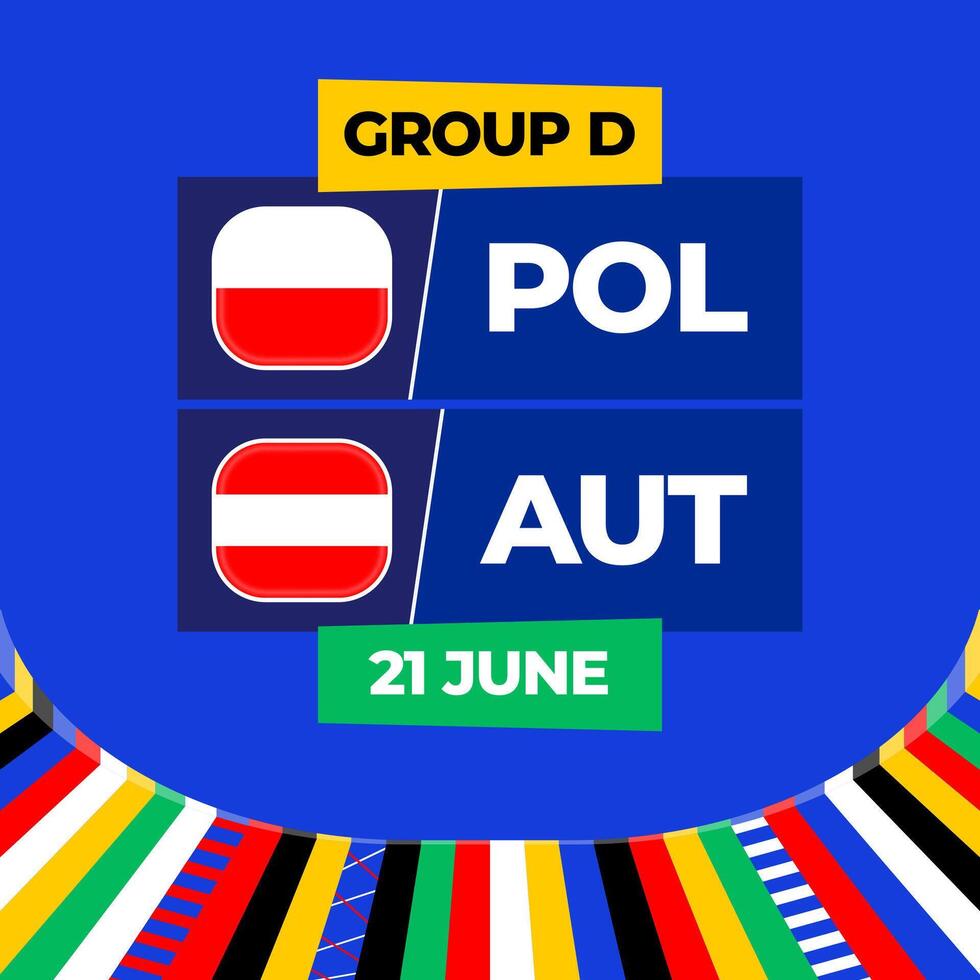 Polônia vs Áustria futebol 2024 Combine contra. 2024 grupo etapa campeonato Combine versus equipes introdução esporte fundo, campeonato concorrência vetor