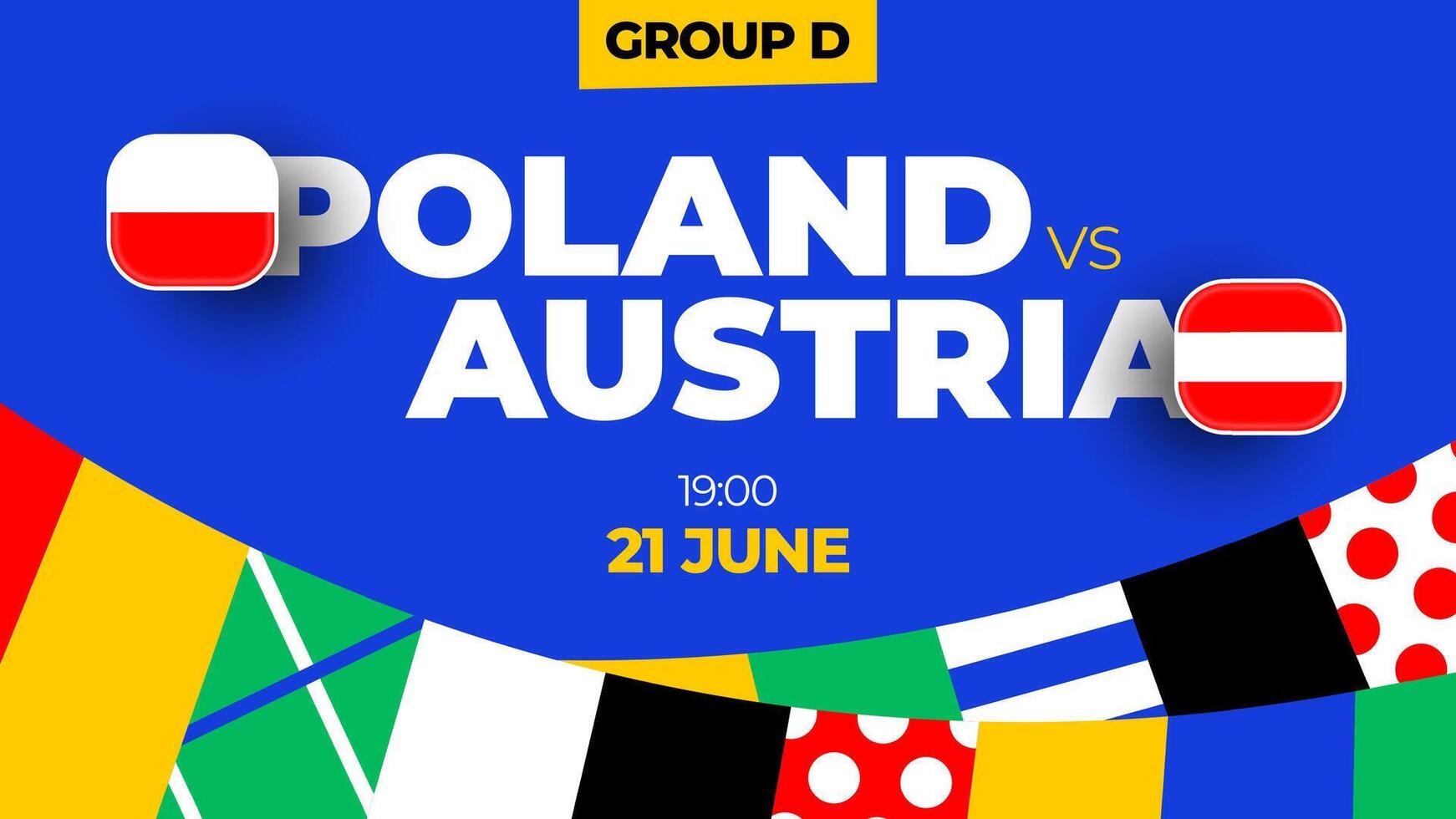 Polônia vs Áustria futebol 2024 Combine contra. 2024 grupo etapa campeonato Combine versus equipes introdução esporte fundo, campeonato concorrência vetor