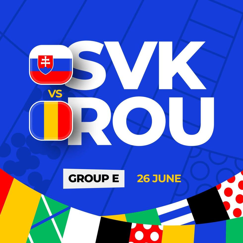 Eslováquia vs romênia futebol 2024 Combine contra. 2024 grupo etapa campeonato Combine versus equipes introdução esporte fundo, campeonato concorrência vetor