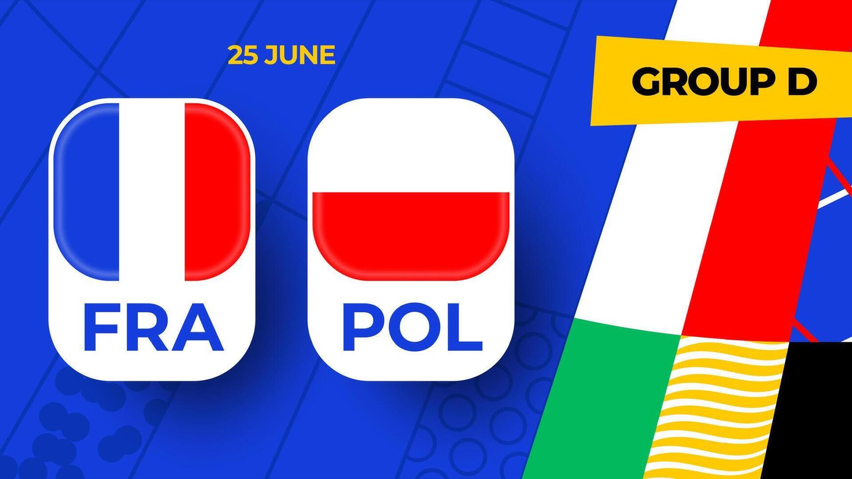 França vs Polônia futebol 2024 Combine contra. 2024 grupo etapa campeonato Combine versus equipes introdução esporte fundo, campeonato concorrência vetor