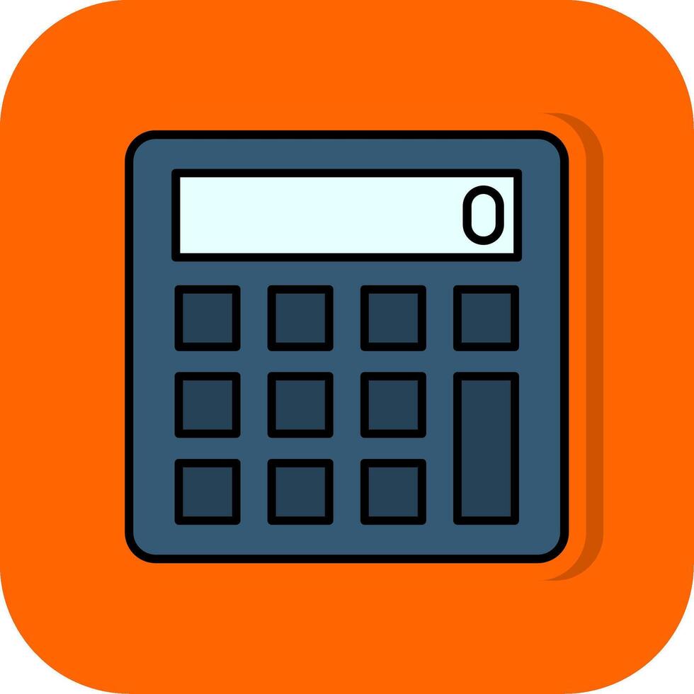 calculato preenchidas laranja fundo ícone vetor