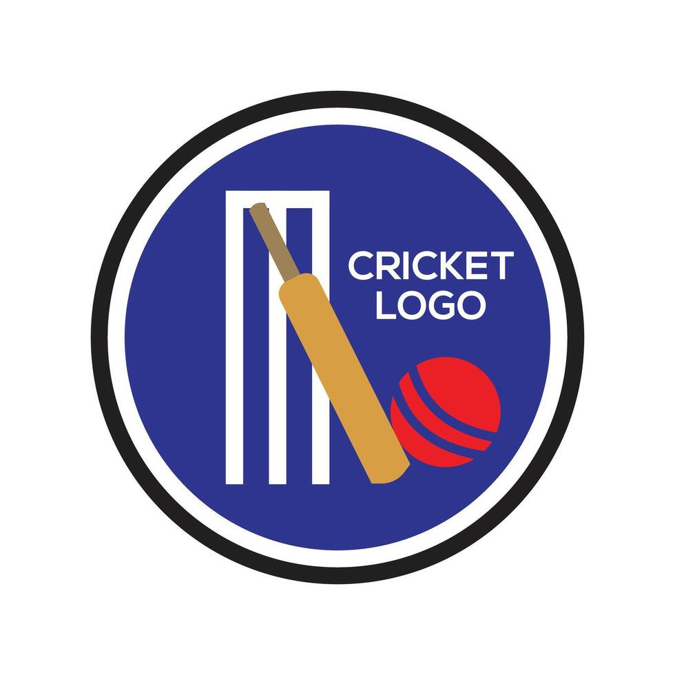 design de logotipo de críquete vetor