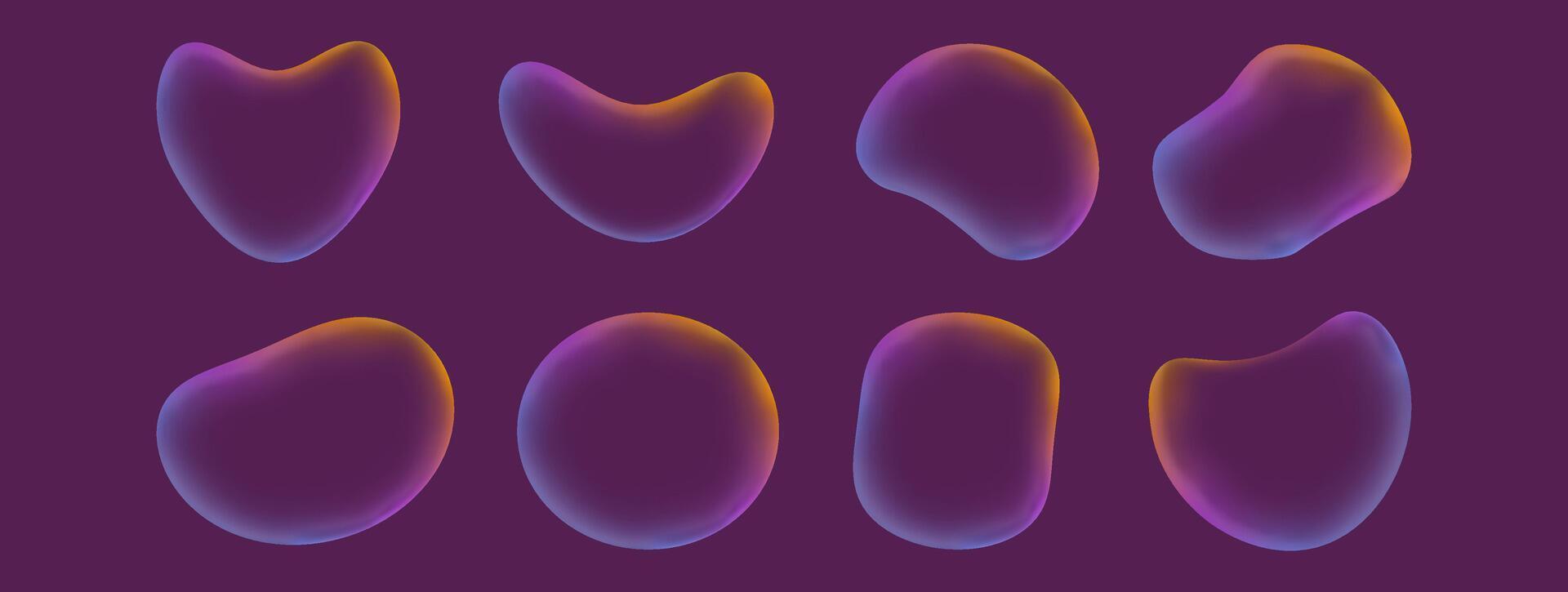 conjunto líquido dentro Formato do uma refrativo bolha. ilustração vetor