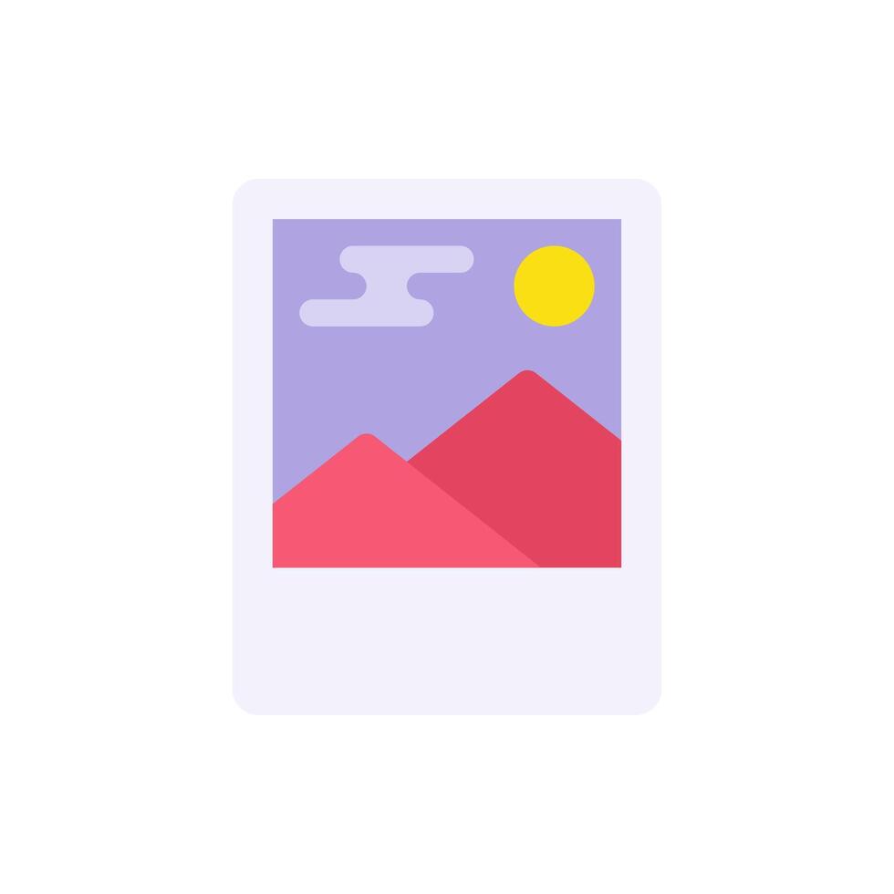 polaroid instantâneo do montanha panorama plano ilustração. momentâneo foto cenário vetor