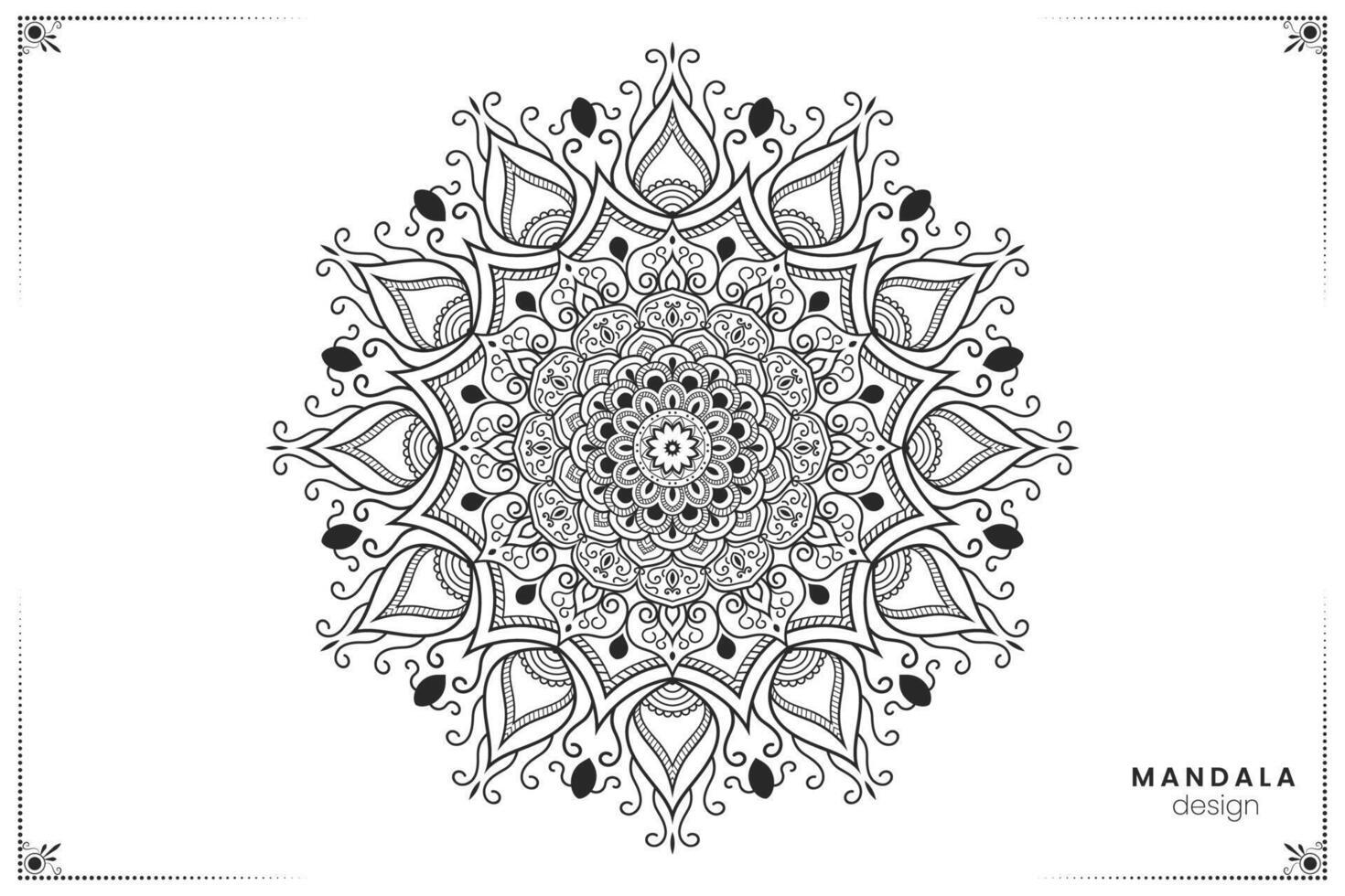 geométrico floral mandala projeto, ornamentado étnico oriental estilo dentro formato para coloração livro, adequado para mehndi, têxteis, cartazes e tatuagens vetor