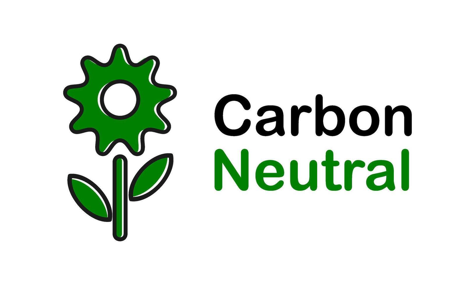 carbono neutro Projeto logotipo modelo Illustartion vetor