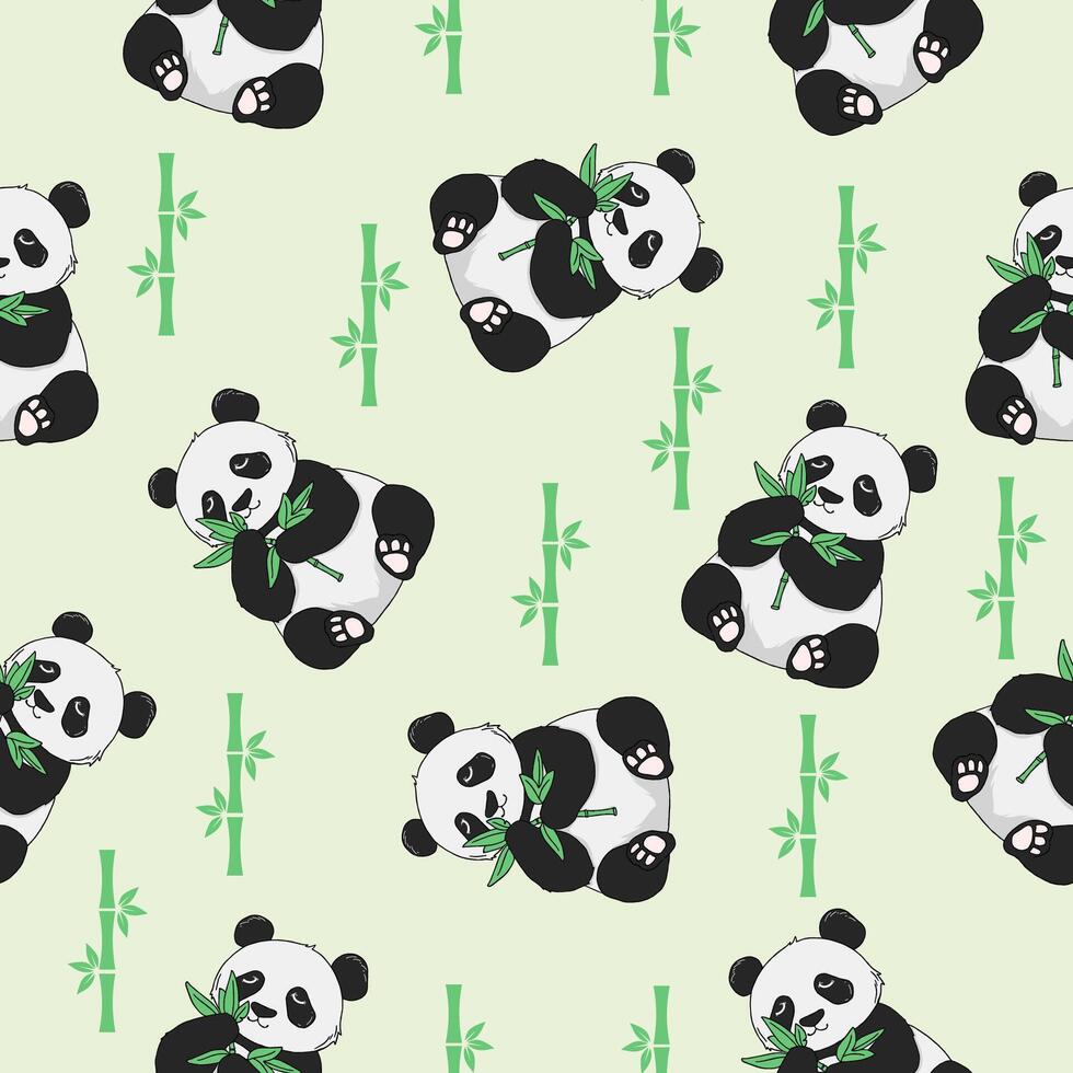 panda e bambu desatado padronizar fundo vetor