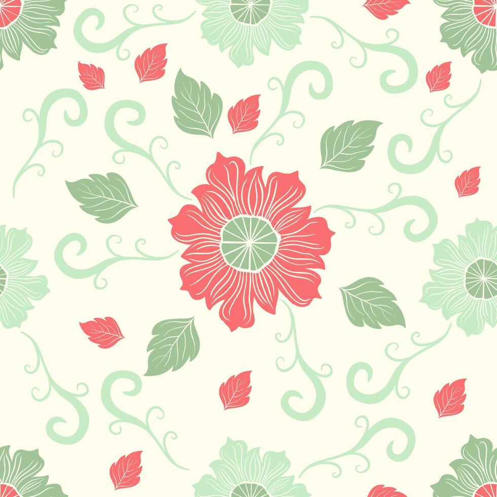 lindo floral desatado padronizar com quatro cores, botânico desatado padrões, pode estar usava para impressão em tecido, papel de parede, digital decoração, vetor