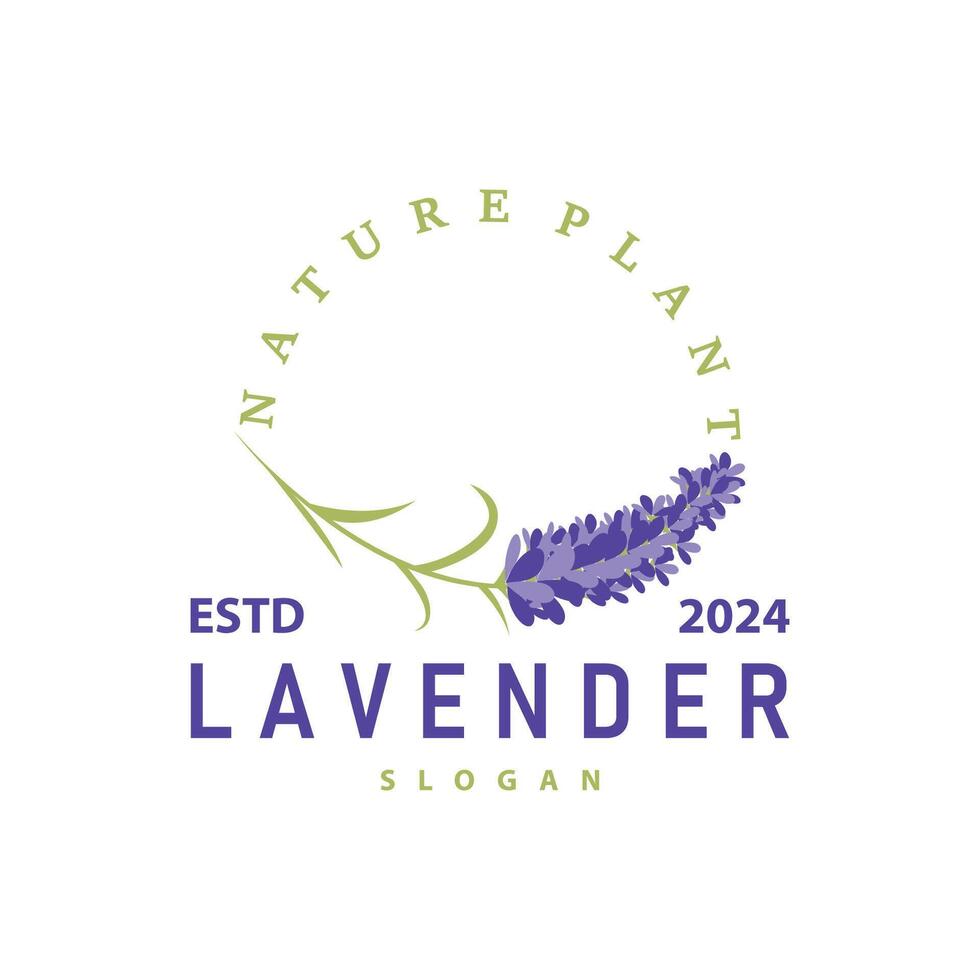 lavanda logotipo elegante roxa flor plantar ilustração floral enfeite Projeto vetor