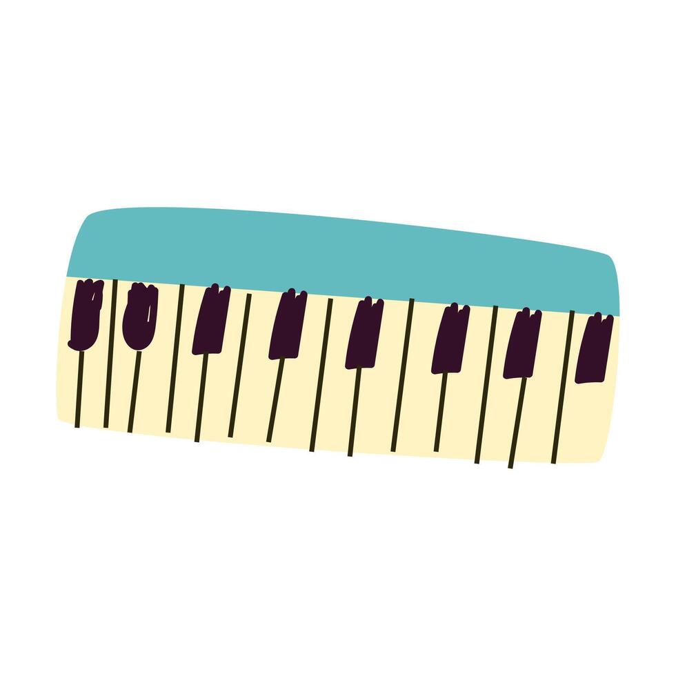mão desenhado música instrumento elétrico piano ou sintetizador vetor