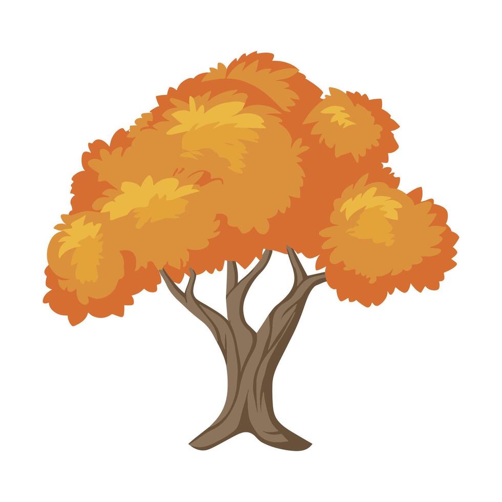 árvore com laranja cor folhas vetor