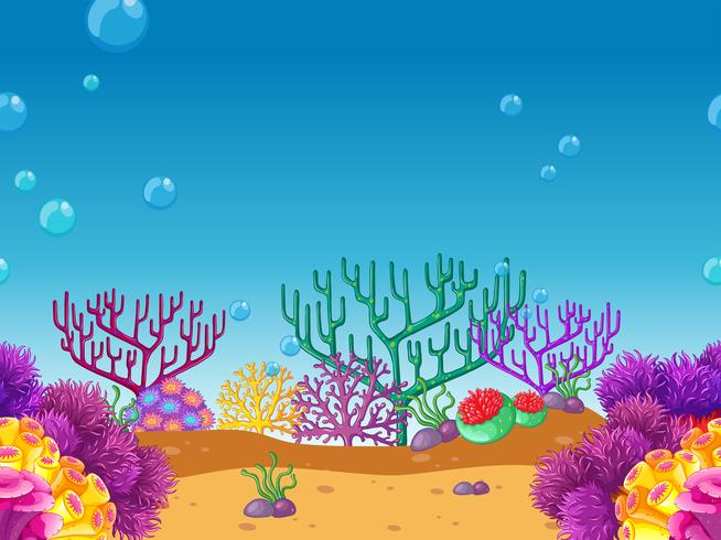 Recife de coral sem costura sob a água vetor