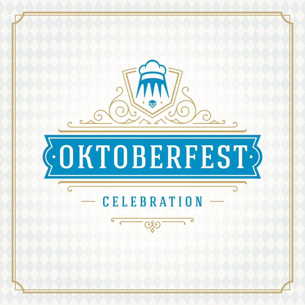 oktoberfest celebração com tradicional Cerveja emblema vetor