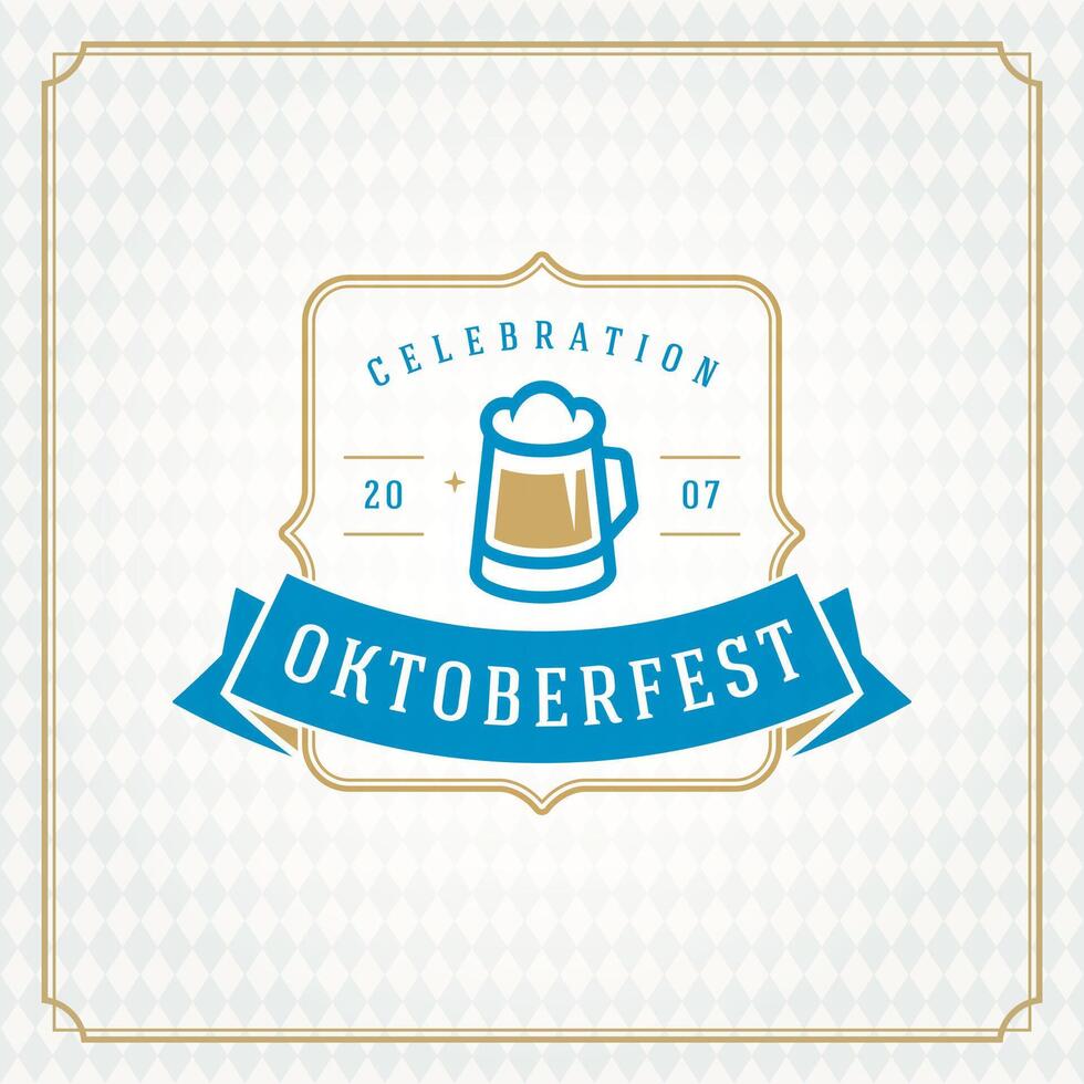 oktoberfest Cerveja festival celebração vintage cumprimento cartão ou poster vetor