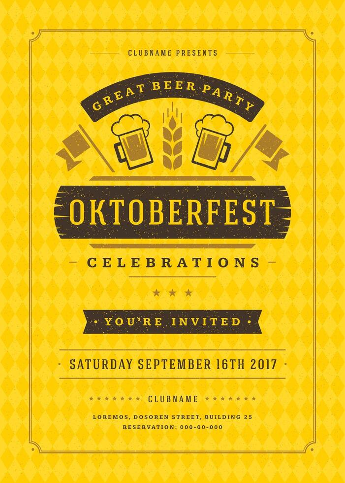 oktoberfest Cerveja festival celebração retro tipografia poster vetor