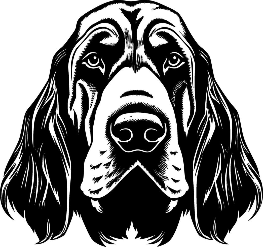 cão de caça, Preto e branco ilustração vetor