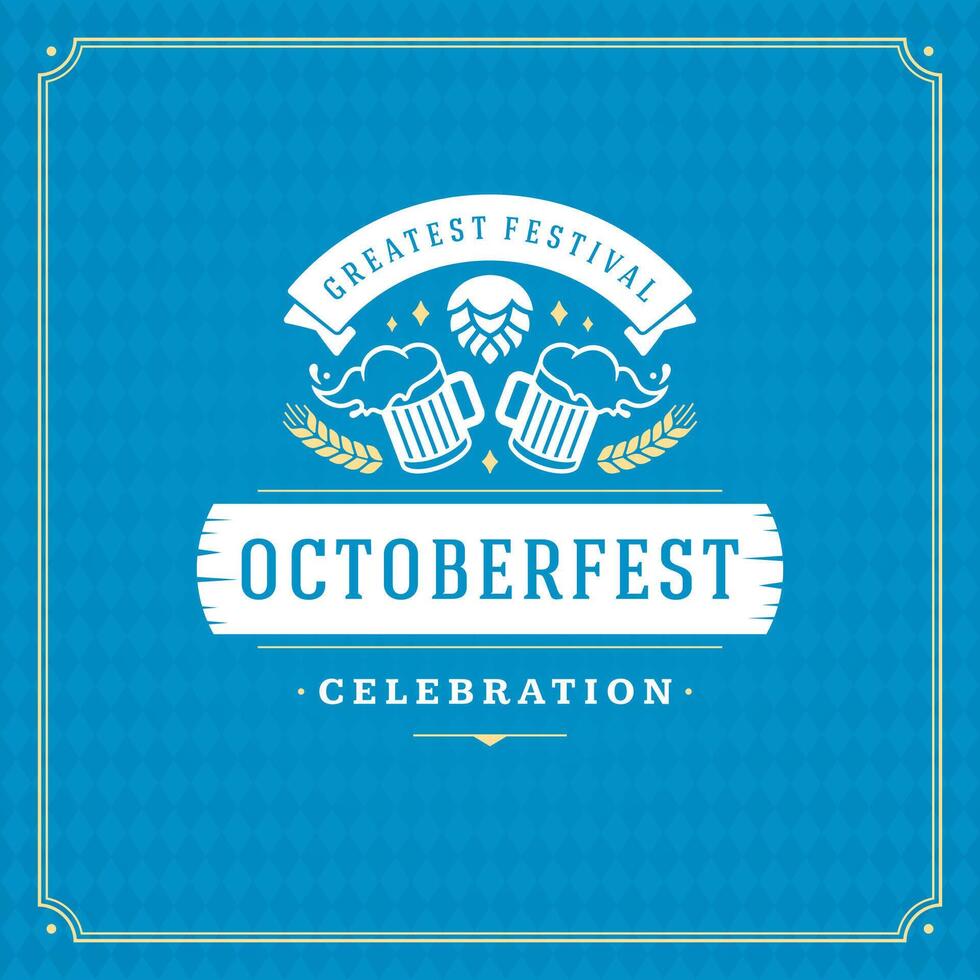 oktoberfest celebração com tradicional Cerveja emblema vetor