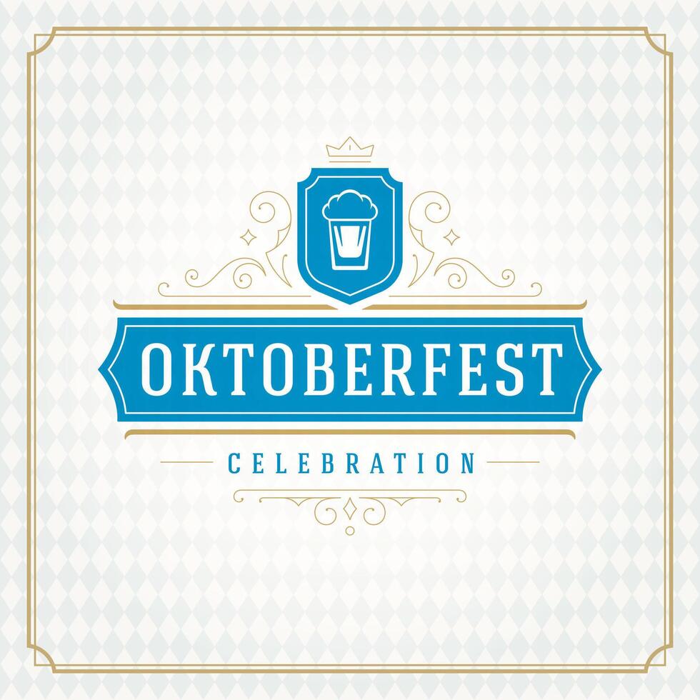 oktoberfest Cerveja festival celebração vintage cumprimento cartão ou poster vetor