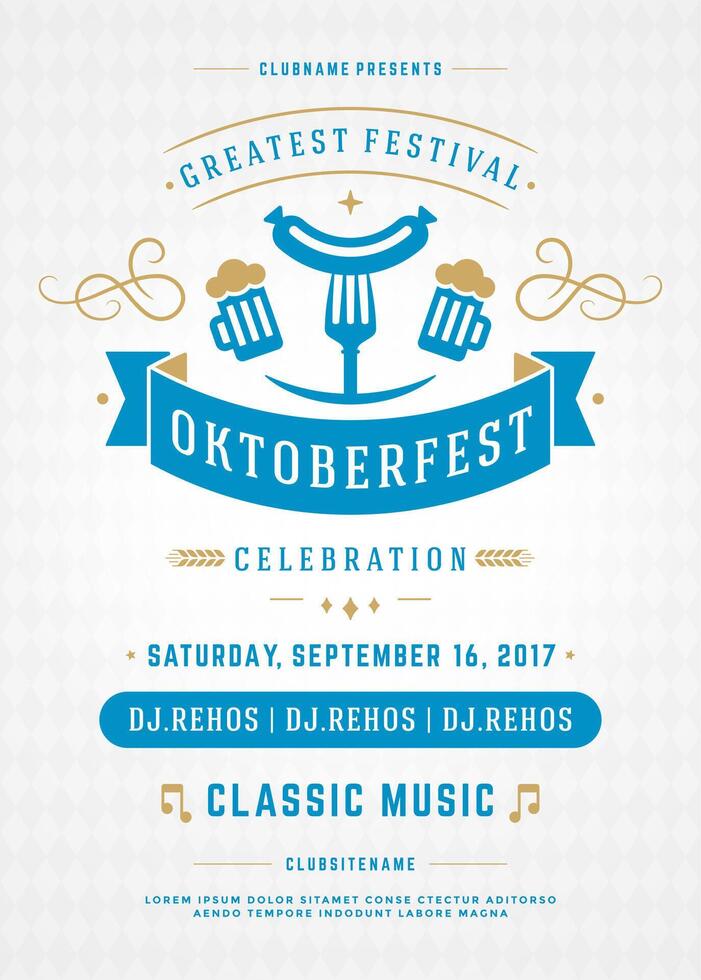 oktoberfest celebração poster com encontro e convite vetor