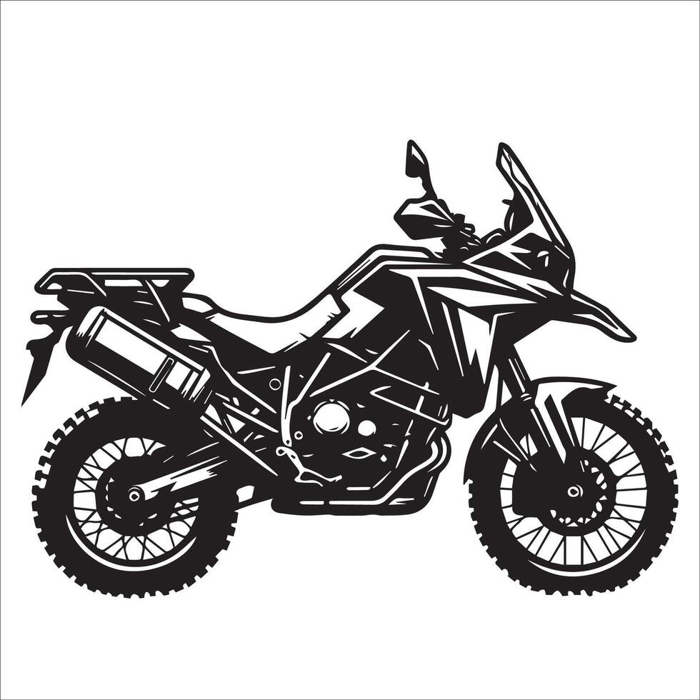 uma Preto e branco do uma motocross bicicleta vetor