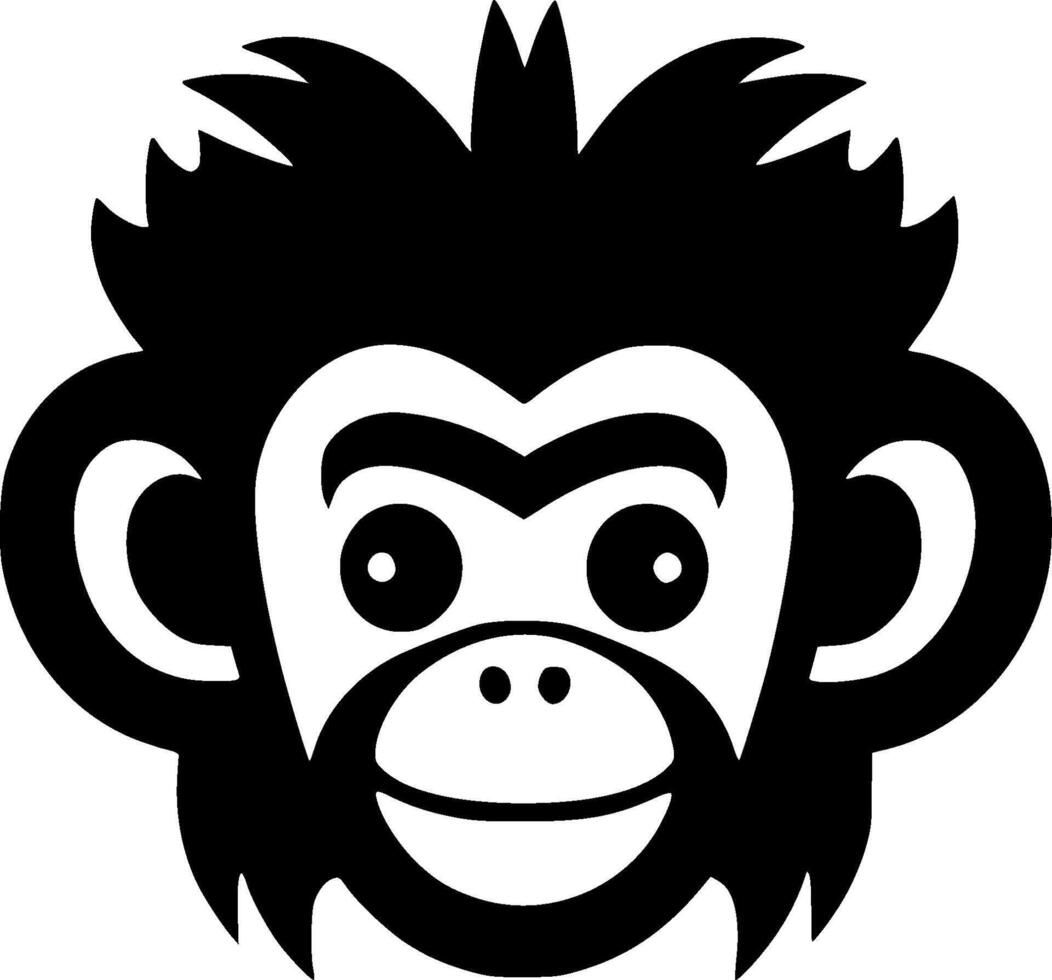 macaco, Preto e branco ilustração vetor