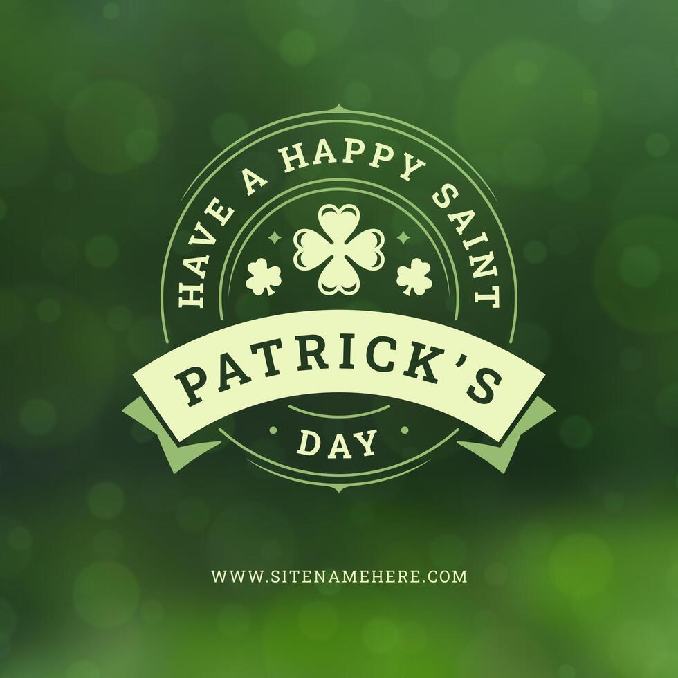 st patrick's dia feliz irlandês feriado cumprimento social meios de comunicação postar modelo vintage vetor