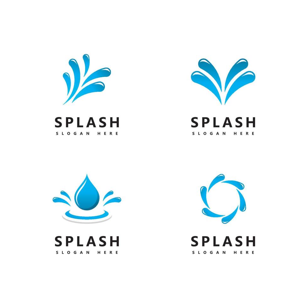 símbolo de respingo de onda de água e vetor de modelo de ícone de logotipo