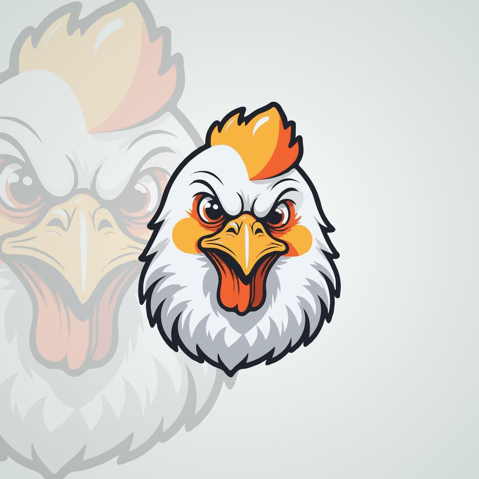 fofa frango mascote logotipo vetor