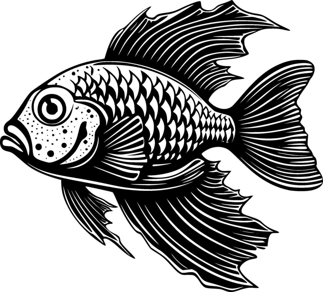 peixe - minimalista e plano logotipo - ilustração vetor