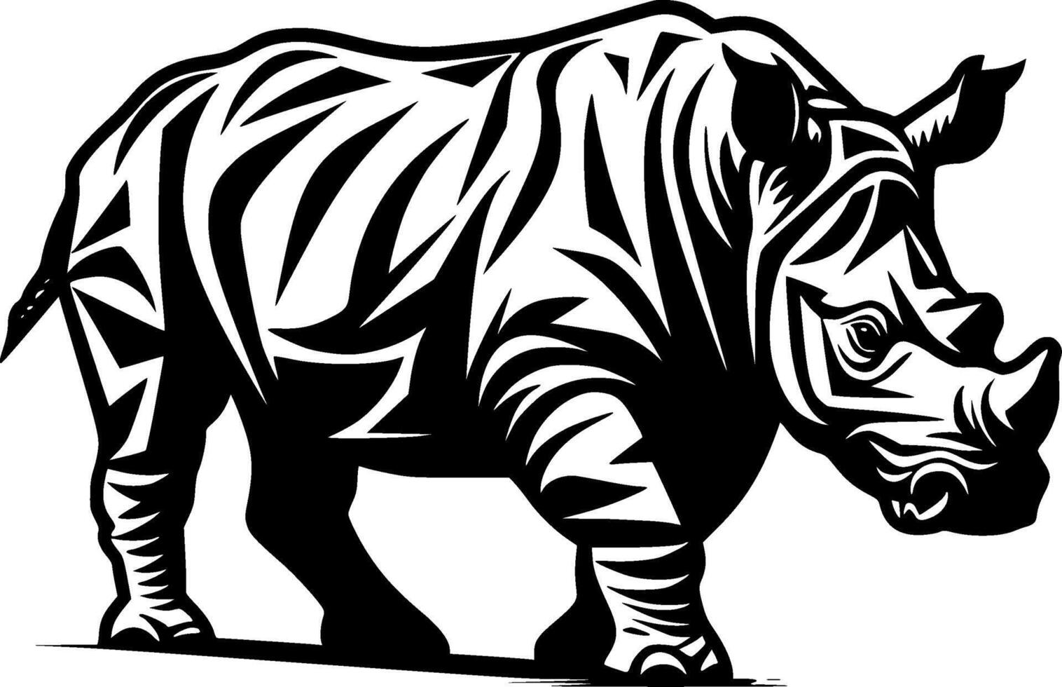 rinoceronte - minimalista e plano logotipo - ilustração vetor