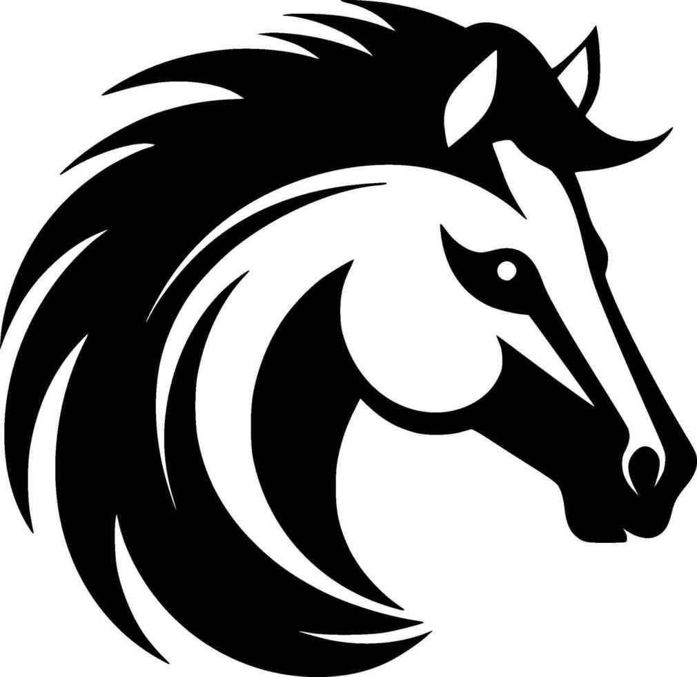 cavalo, Preto e branco ilustração vetor