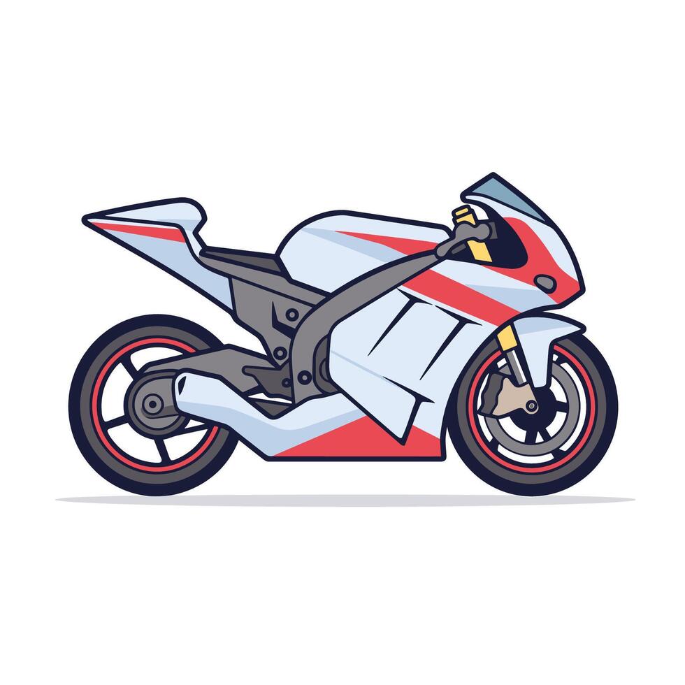 plano desenho animado ilustração do moto isolado em branco fundo vetor