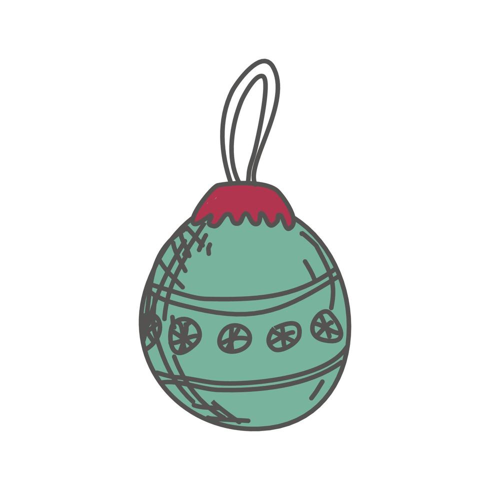 bola de natal rabiscos e esboços desenhados à mão vetor