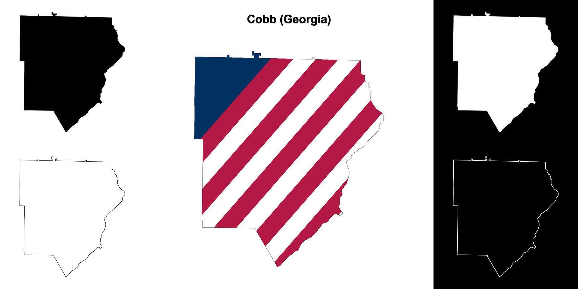 Cobb condado, geórgia esboço mapa conjunto vetor