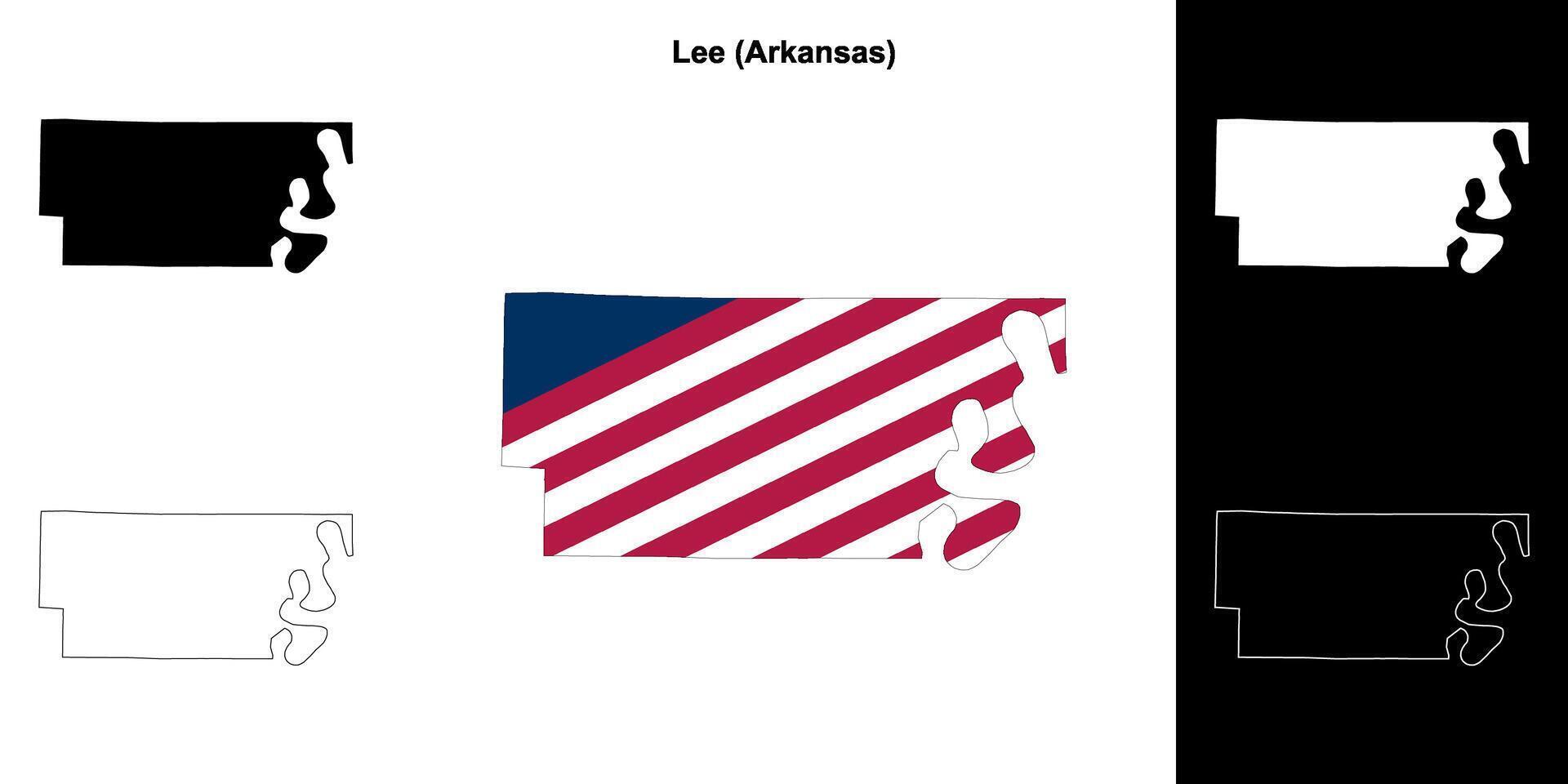 Lee condado, Arkansas esboço mapa conjunto vetor