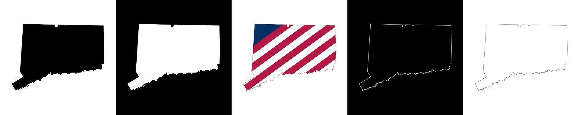 Connecticut Estado esboço mapa conjunto vetor