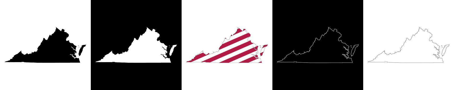 Virgínia Estado esboço mapa conjunto vetor