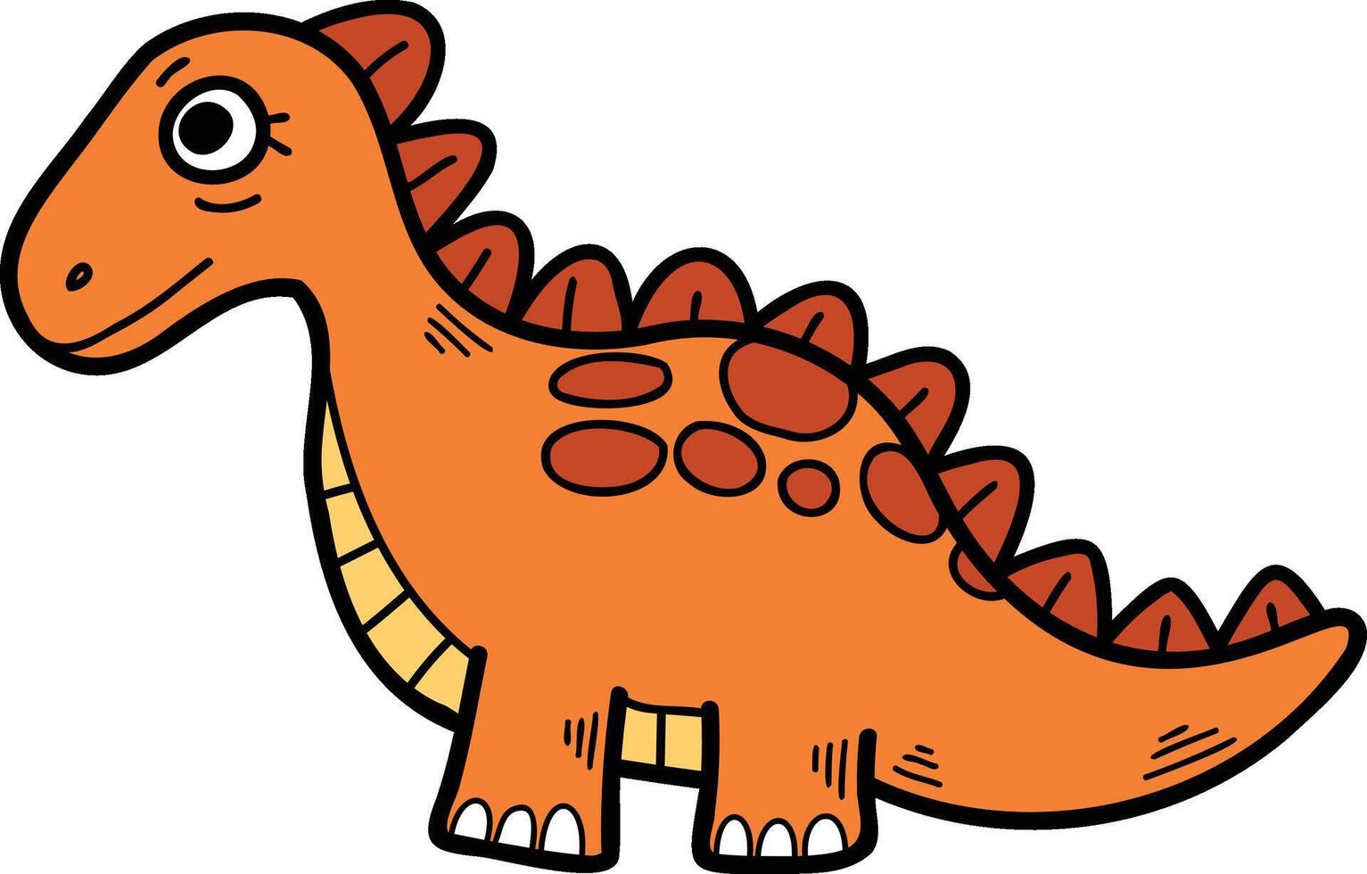 uma desenho animado dinossauro com uma sorrir em Está face vetor