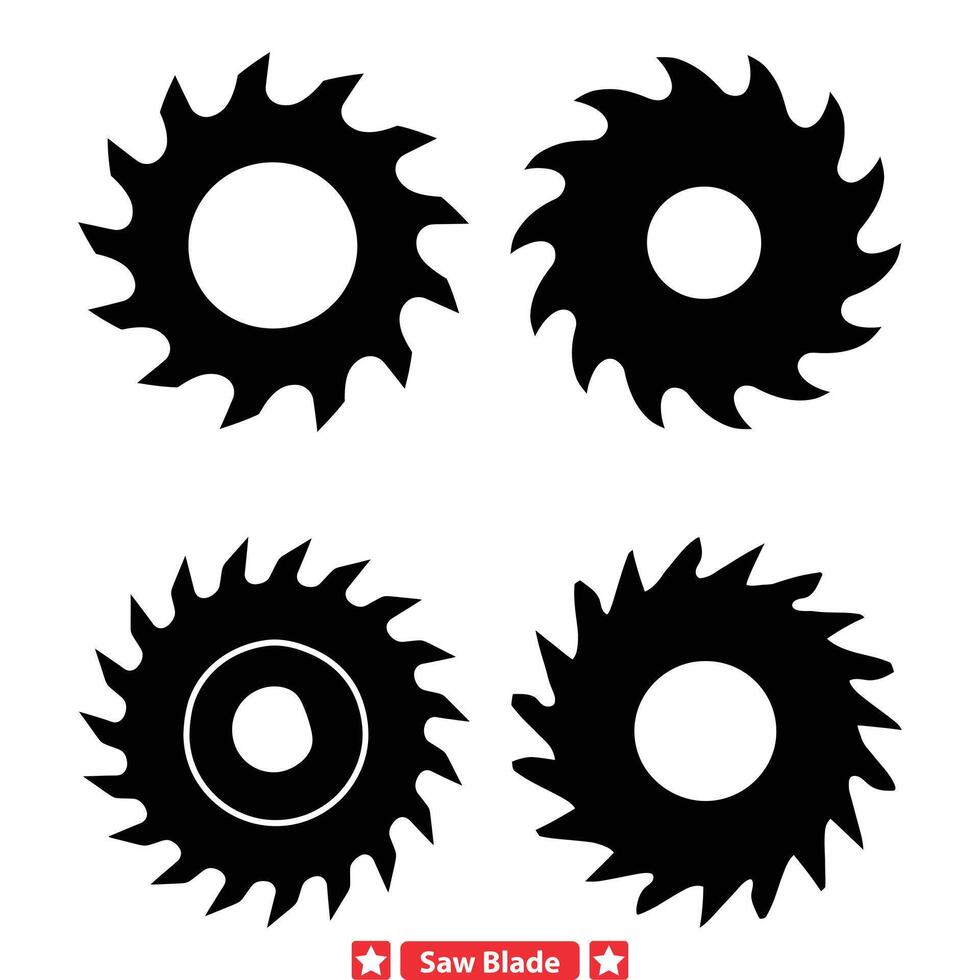 industrial Serra lâmina silhueta conjunto robusto e eficiente corte Ferramentas para industrial Projeto e ilustração vetor