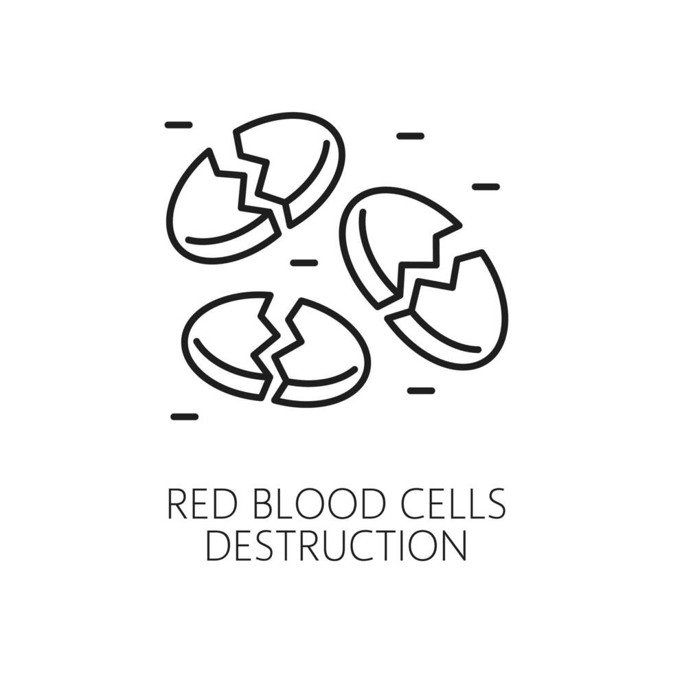 hematologia, anemia sintoma linha ícone, sangue células vetor