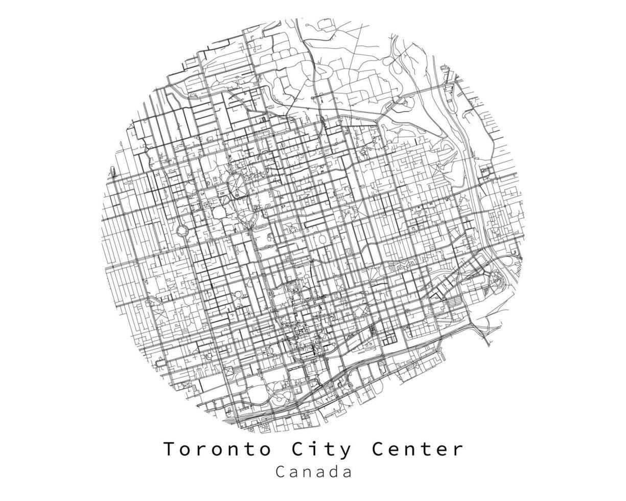 Toronto cidade Centro Canadá, urbano detalhe ruas estradas mapa , elemento modelo imagem vetor
