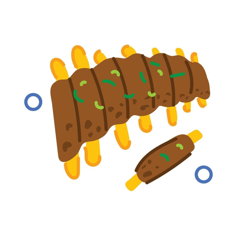 na moda carne de porco costelas vetor