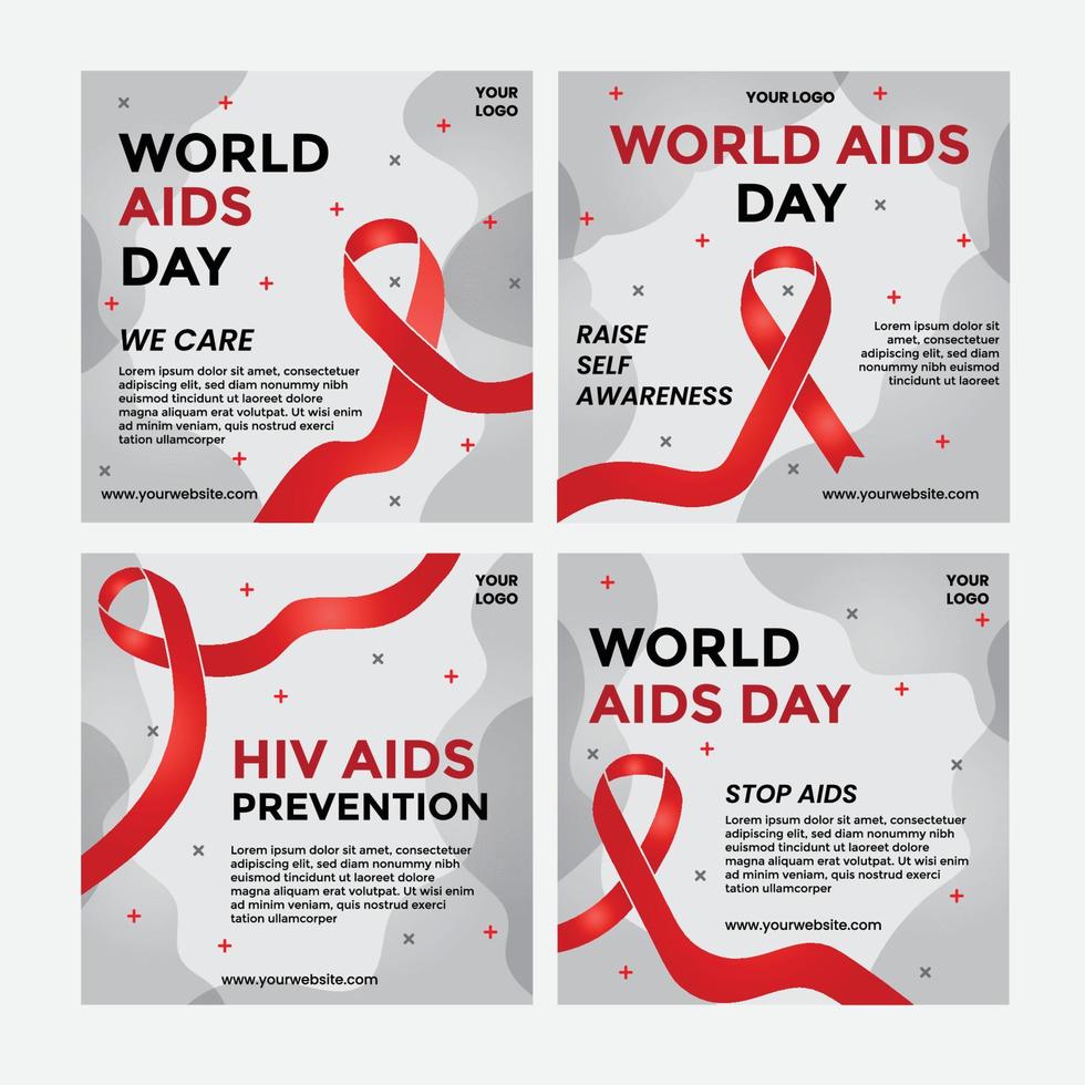 campanha de postagens nas redes sociais do dia mundial da aids vetor