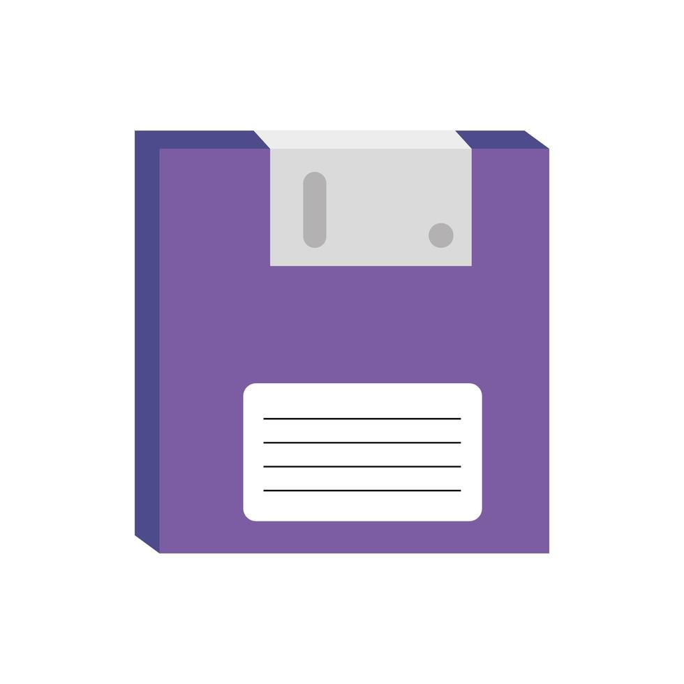 ícone isolado de disquete dos anos noventa vetor