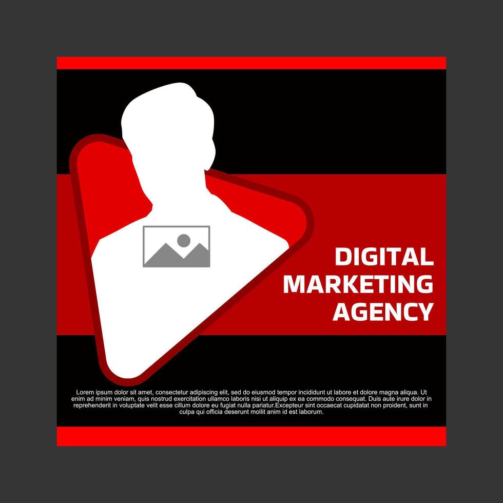 Preto e vermelho social meios de comunicação postar modelo Projeto para digital marketing promoção. vetor