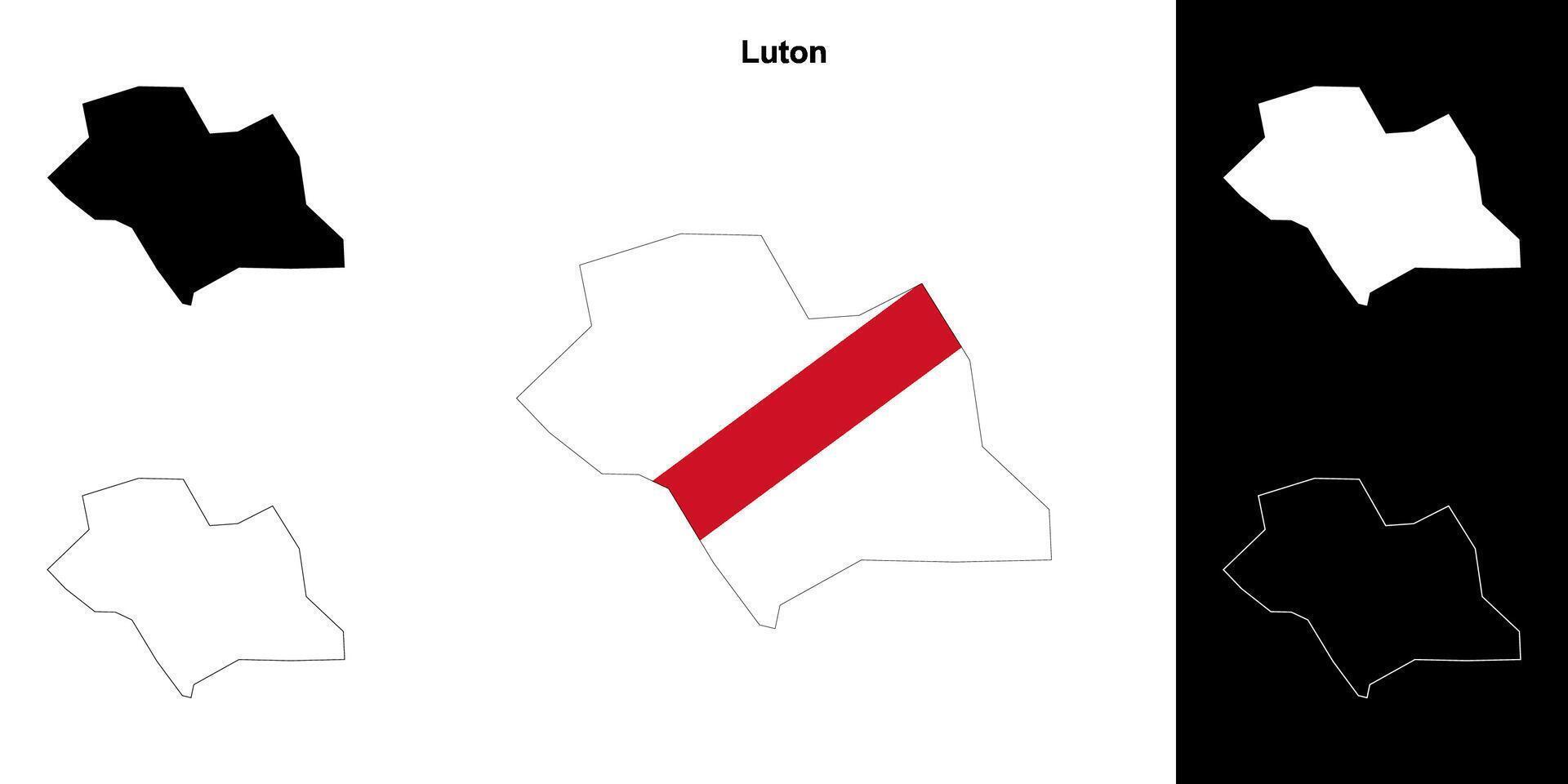 luton em branco esboço mapa conjunto vetor