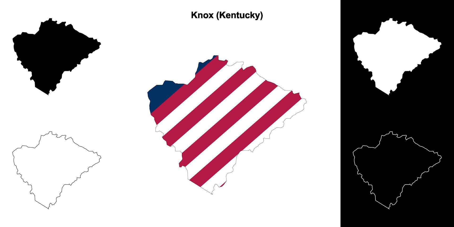 Knox condado, Kentucky esboço mapa conjunto vetor